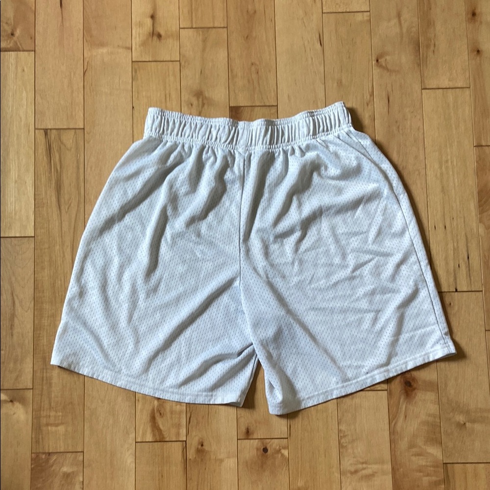 White Athletic Shorts with Elastic Waistband